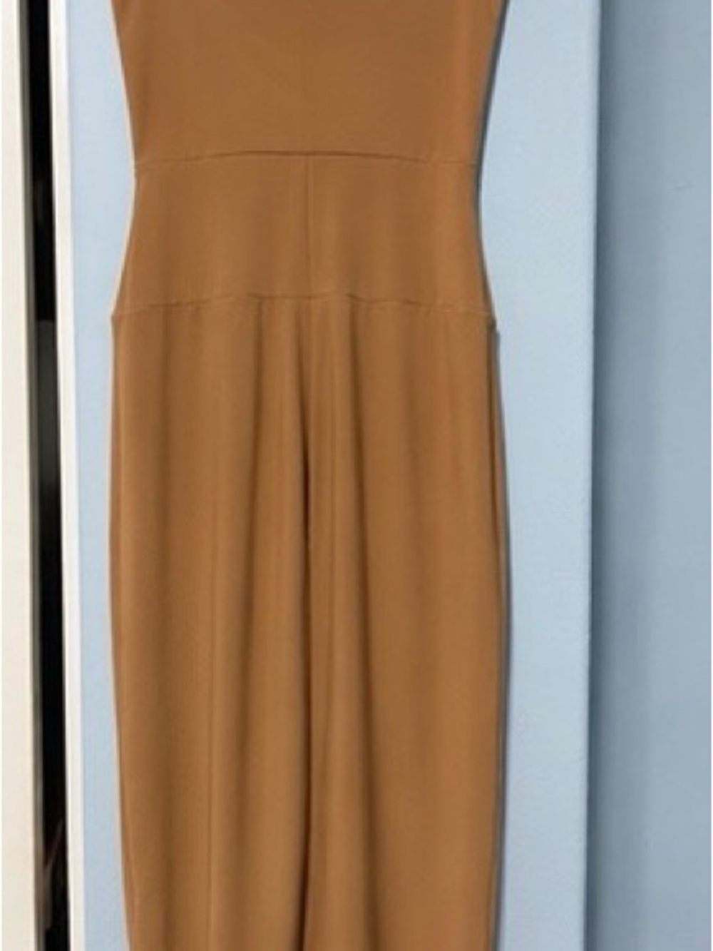 Norma Kamali Strapless Bodycon Pencil Dress – Camel Brown - Picture 9 of 12